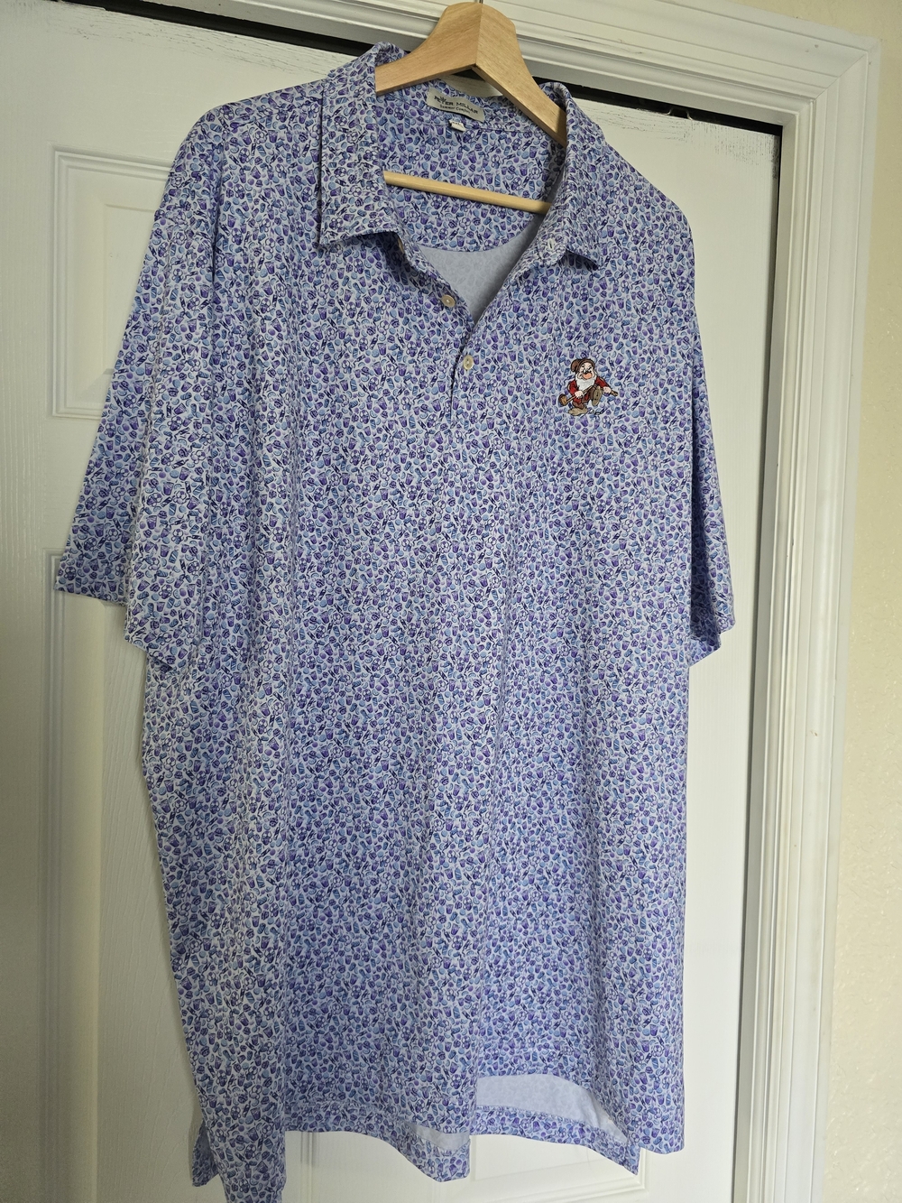 Peter Millar Lavender Micro Floral Polo with Embroidered Crest